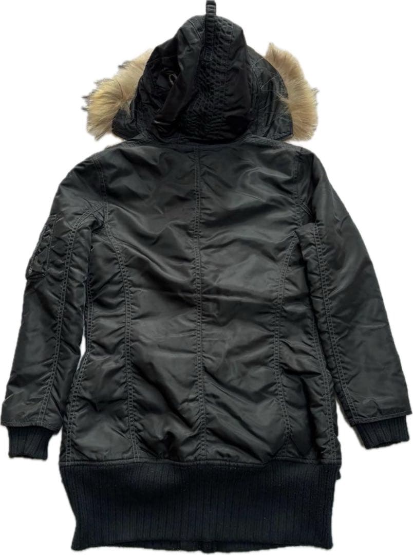 avirex fireman military fur coat ブラック S