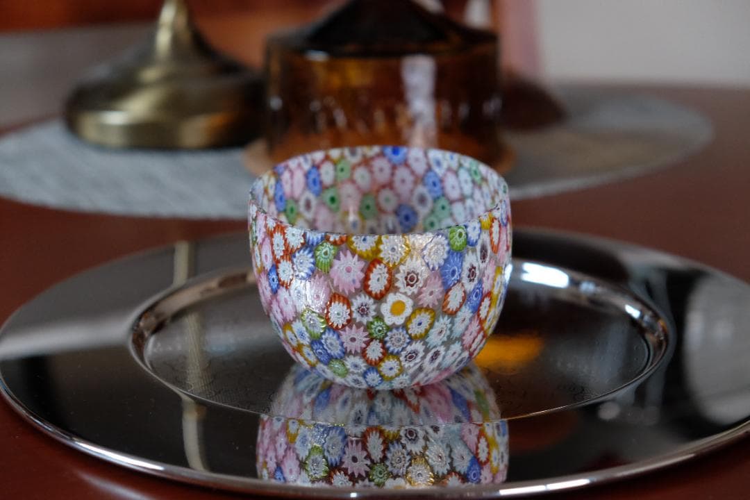 ベネチアンガラス ミルフィオリ 茶碗 舩木倭帆/黒木国昭/藤田喬平/江波冨士子