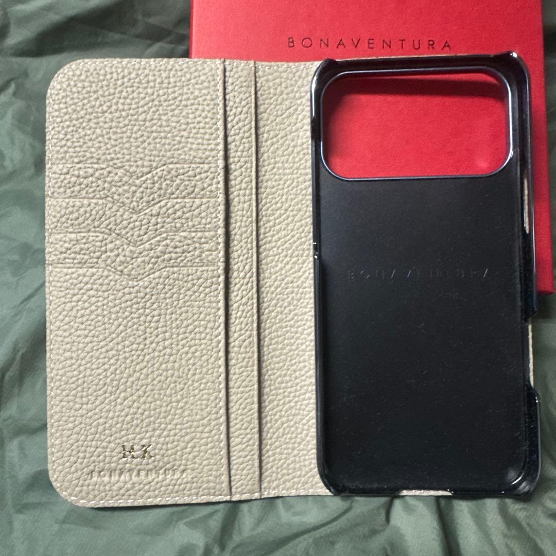 BONAVENTURA iPhone17proMAX用　手帳型ケース　色エトープ