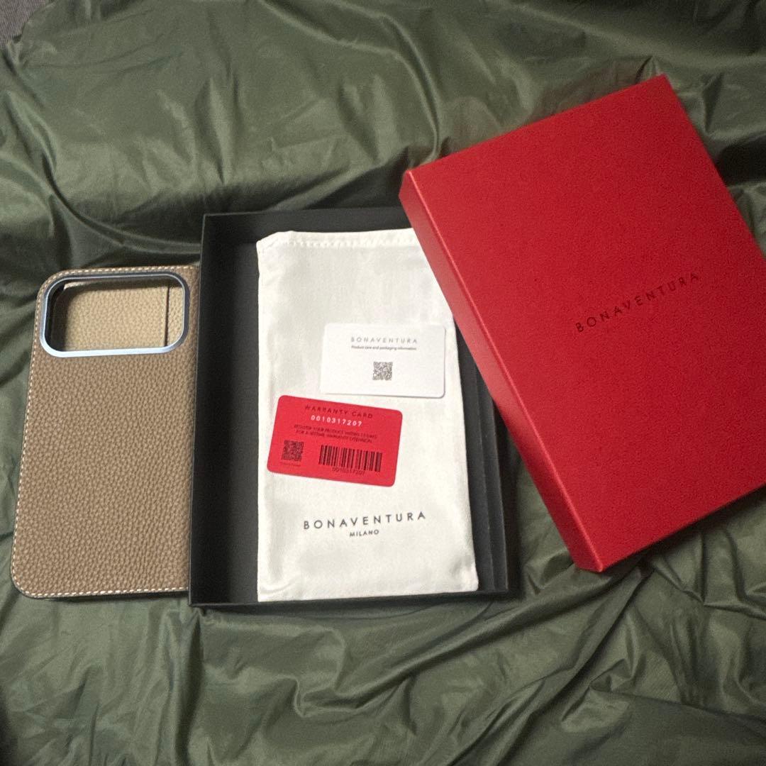 BONAVENTURA iPhone17proMAX用　手帳型ケース　色エトープ