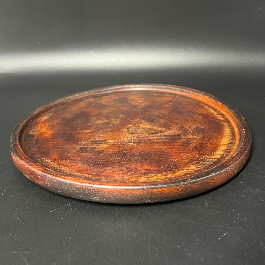 江戸後期〜明治初期 欅製 くり抜き丸盆 拭き漆 酒盆 茶盆 民藝 数寄者向け