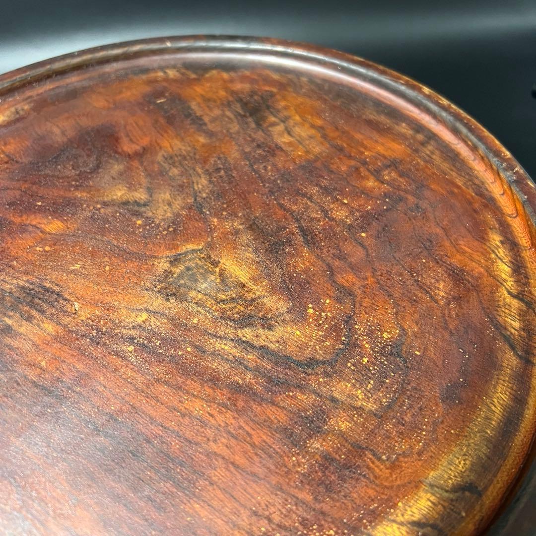 江戸後期〜明治初期 欅製 くり抜き丸盆 拭き漆 酒盆 茶盆 民藝 数寄者向け