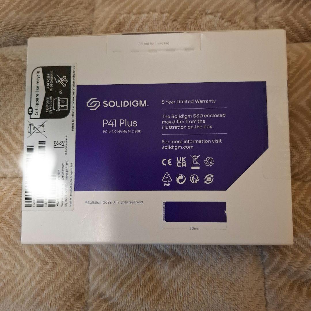 内蔵型SSD SOLIDGM P41 Plus 1TB SSD