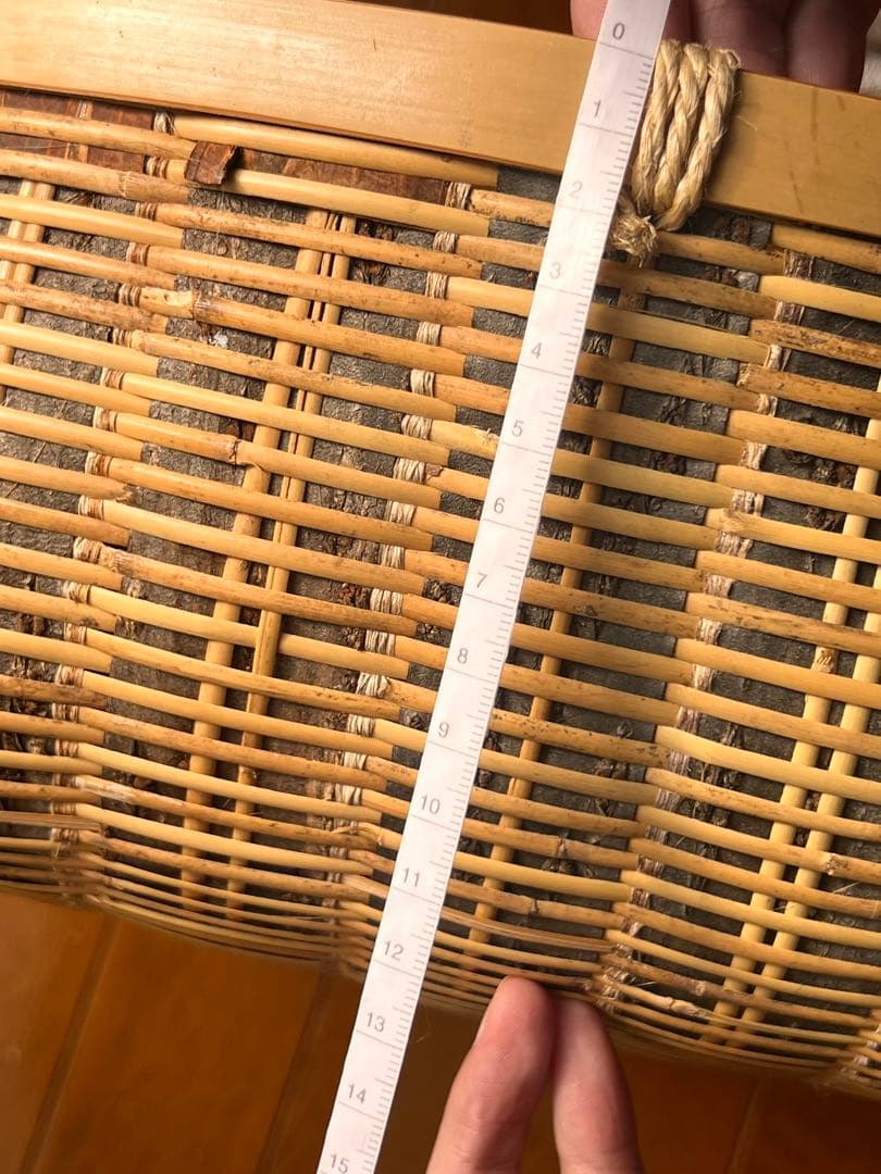 【新品・未使用】東北の伝統工芸 肥料振りかご 桜皮編み 特大サイズ　希少