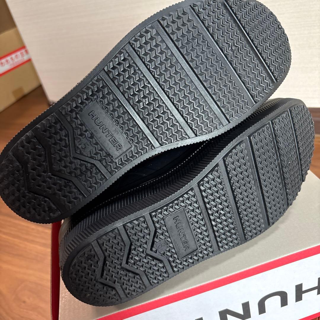 HUNTER ブラック レインブーツ US 7