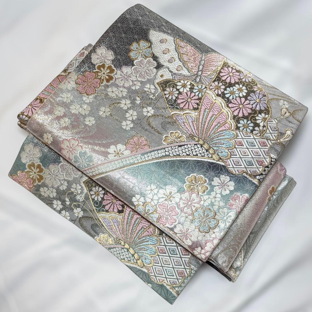 一体型 ワンタッチ帯 作り帯 マジックテープ 佐賀錦 豪華 袋帯 二重太鼓