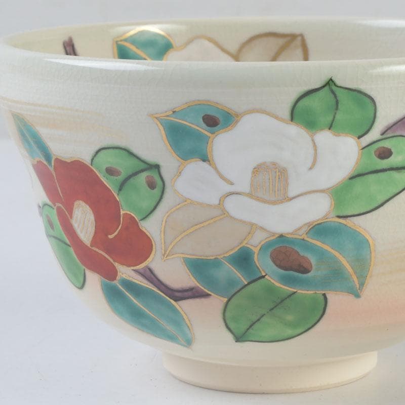 茶道具　中村与平作　四季茶碗　四客　共布共箱　V　9842A