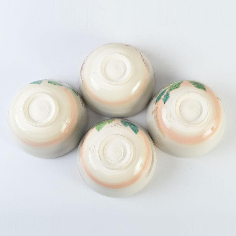 茶道具　中村与平作　四季茶碗　四客　共布共箱　V　9842A