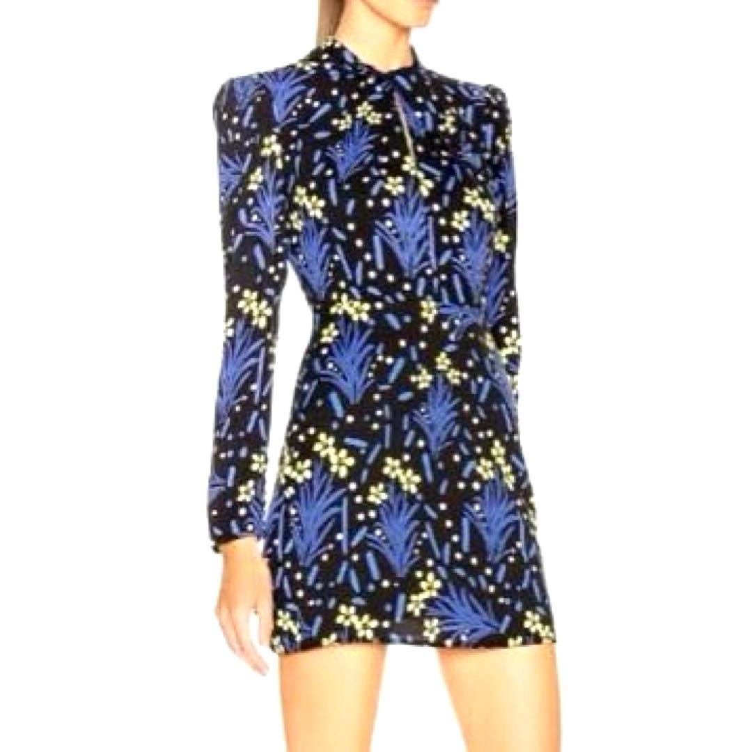 SelfPortrait花柄バックオープン ミニワンピース