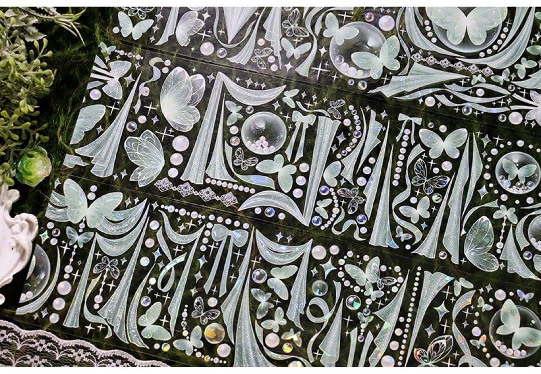 【3巻セット】カーテン リボン シャボン玉 蝶 背景に OKMT 新七天