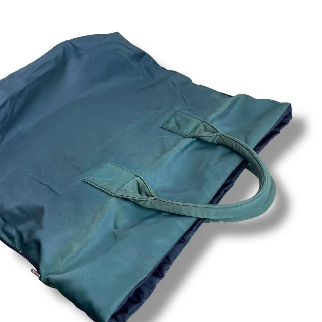 【人気】プラダ リバーシブル トートバッグ ナイロン ネイビー グリーン