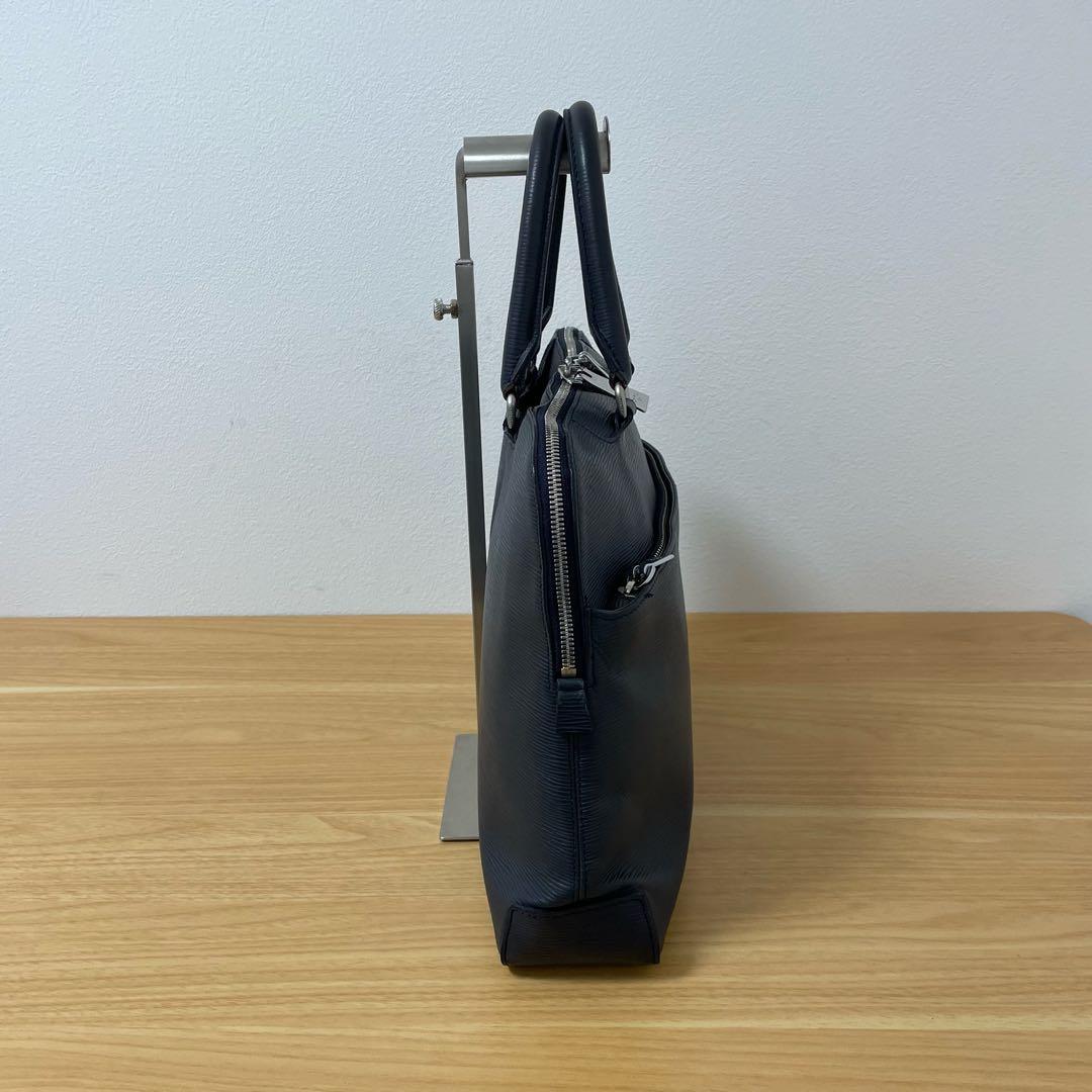 アニアリ　ビジネスバッグ　ブリースケース　レザー　ネイビー