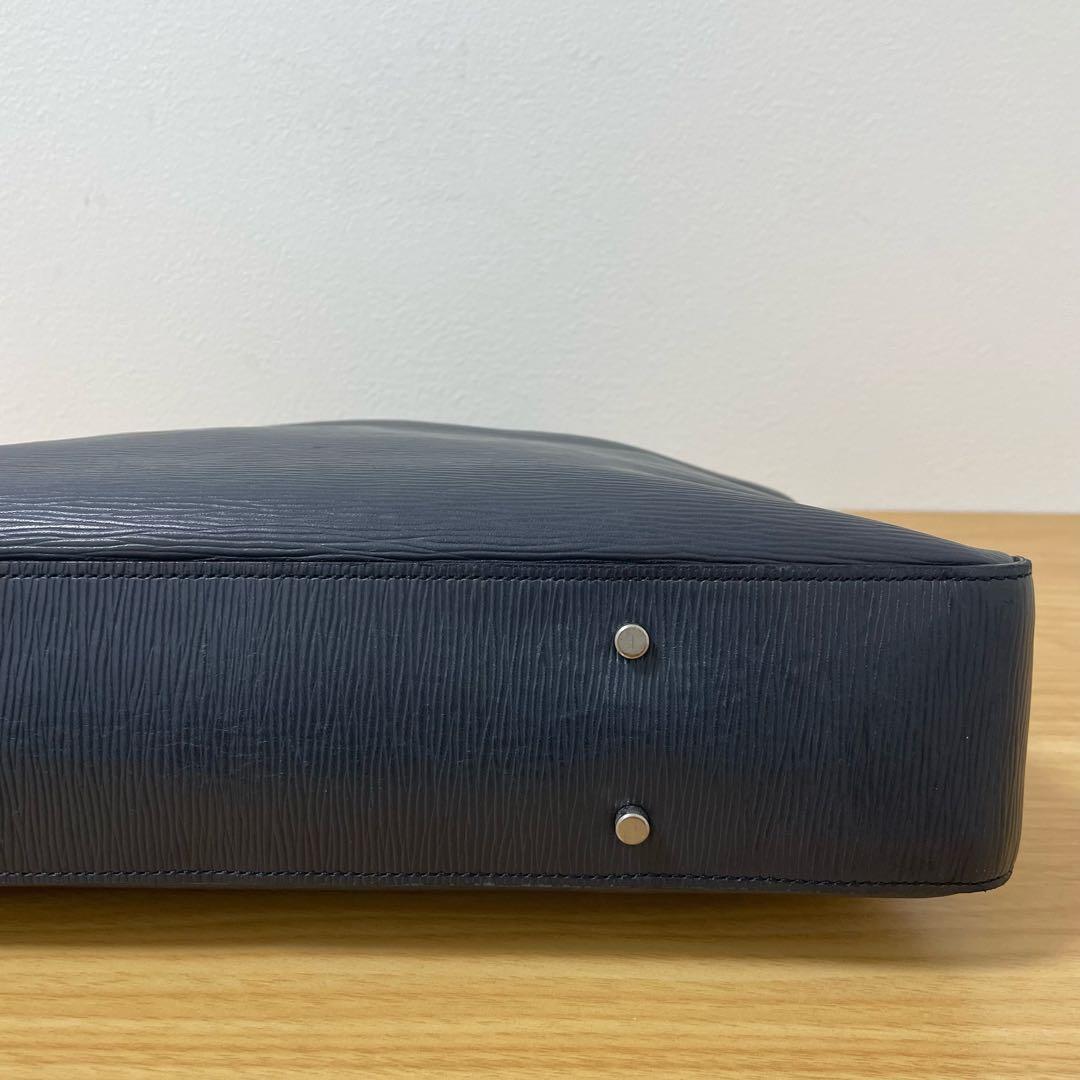 アニアリ　ビジネスバッグ　ブリースケース　レザー　ネイビー