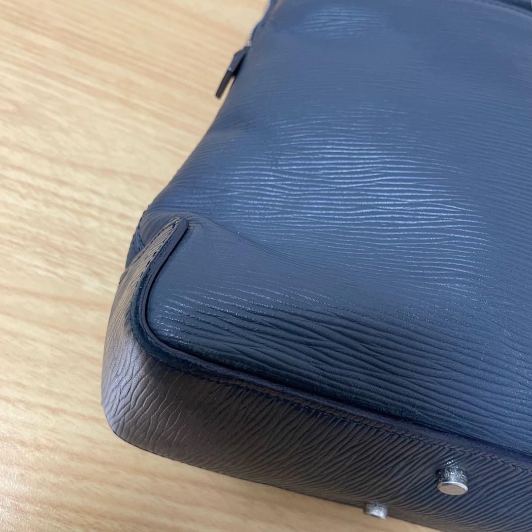 アニアリ　ビジネスバッグ　ブリースケース　レザー　ネイビー