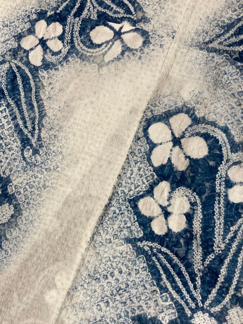 有松絞り　浴衣　スミレ　裄66.5cm 美品