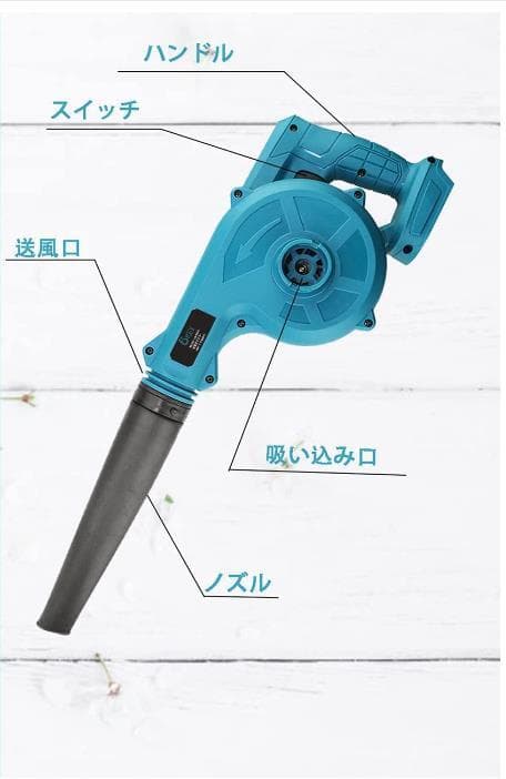 一台二役 ブロワー /送風機/大容量(21V,4000mah)バッテリー2個付き