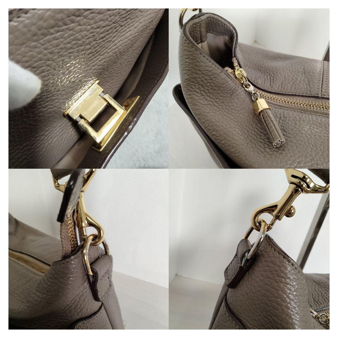 ATAO ウィークエンド 2way ショルダーバッグ レザー グレージュ