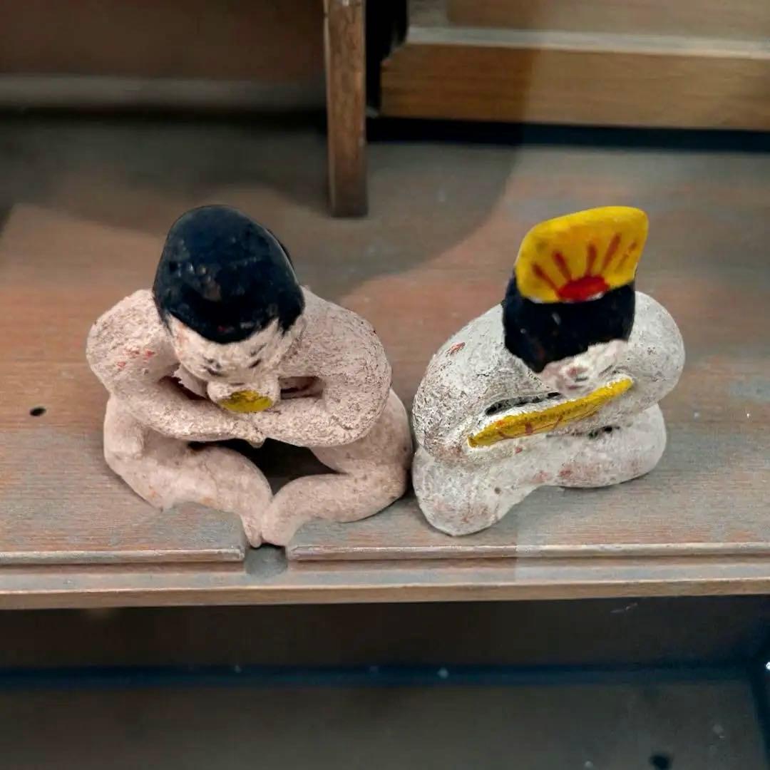 1960年代大阪府郷土玩具 堺湊焼 住吉人形【裸雛】手捻り土人形 津塩吉右衛門