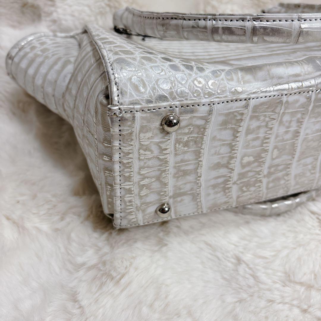 【未使用品】BABILLAS クロコダイル ハンドバッグ　高級レザー　JRA認定