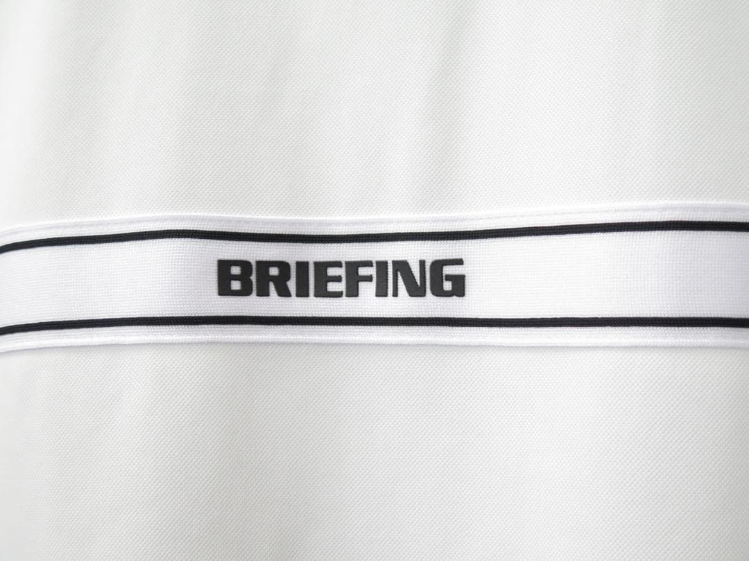 BRIEFING GOLFブリーフィングゴルフバックロゴラインシャツホワイトⓂ