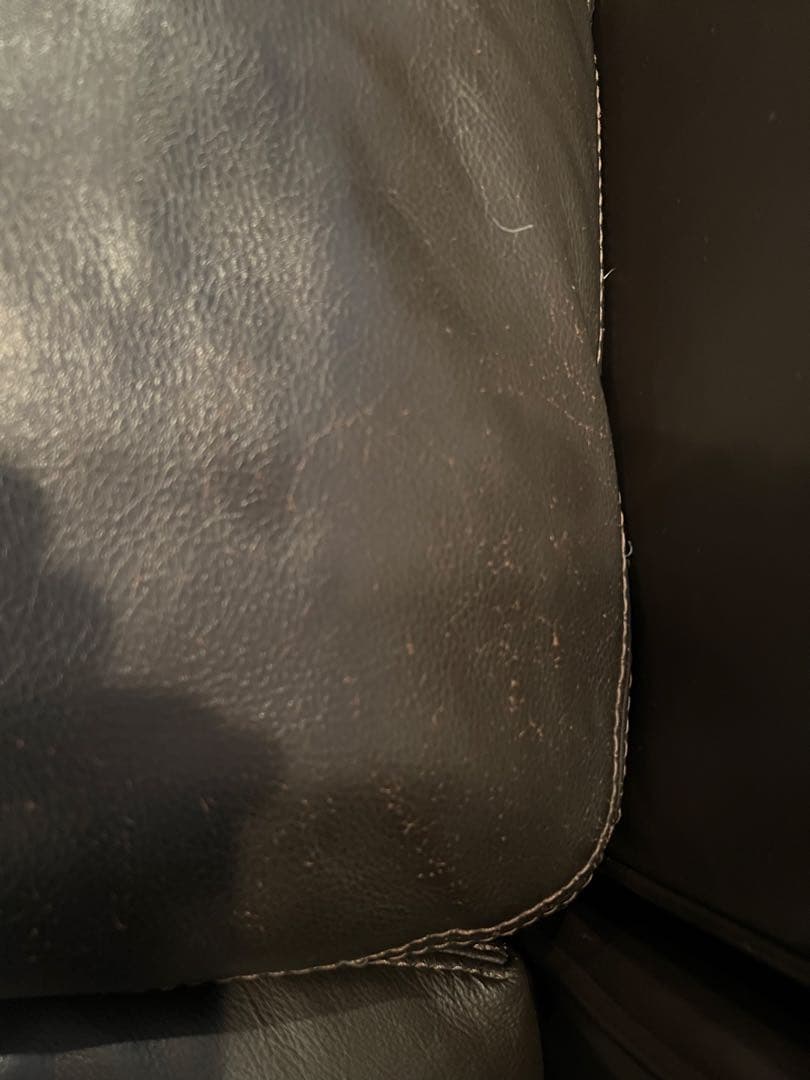 【1/3】moda en casa ダークブラウン レザー コーナーソファ L字