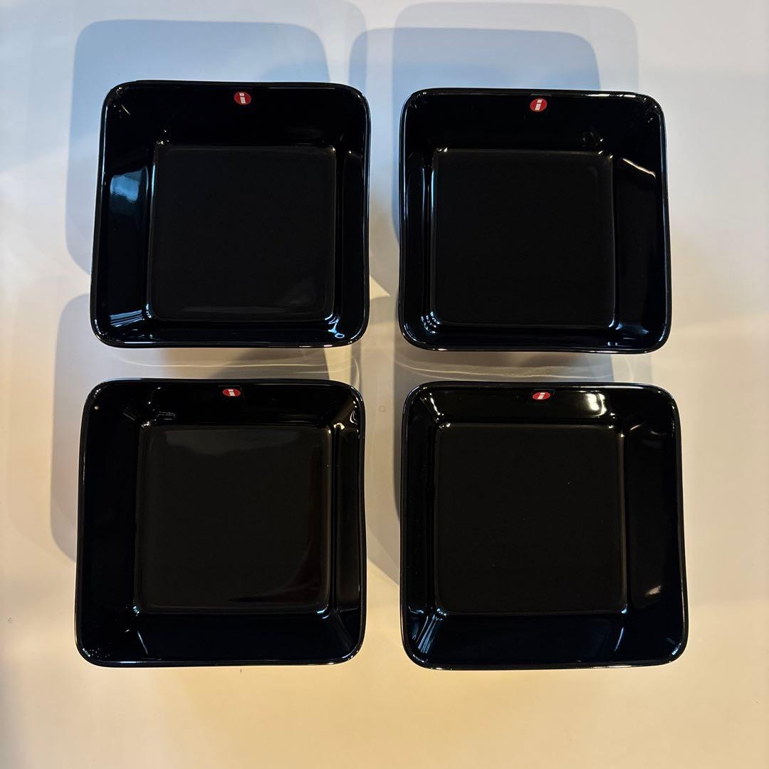 【新品未使用】イッタラ ティーマ スクエア 12×12 黒 4枚セット