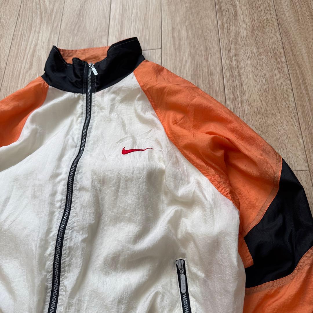 【希少】90s NIKE ナイロンジャケット 両面スウッシュ 短丈