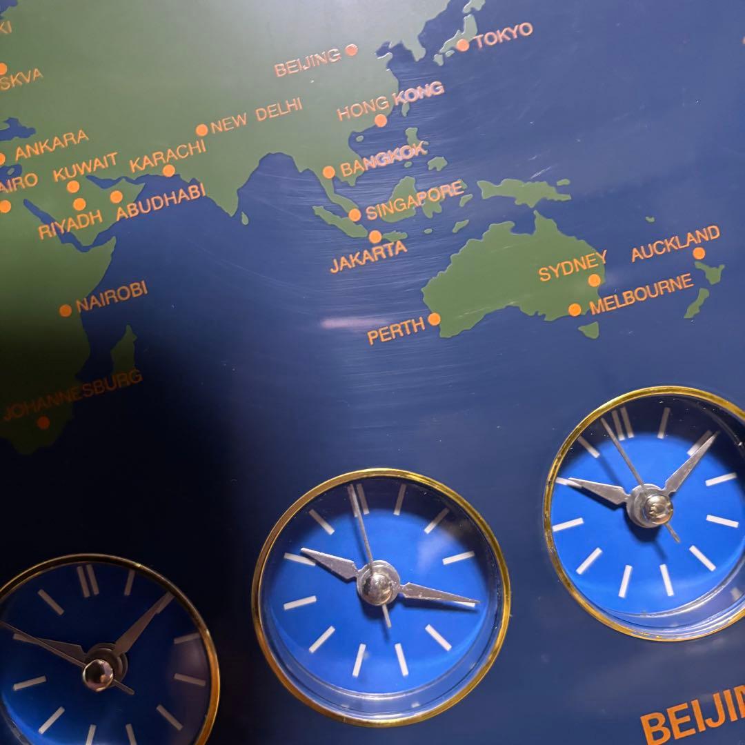 WORLDCLOCK　世界　地図時計　ヴィンテージ　世界時計　置き時計