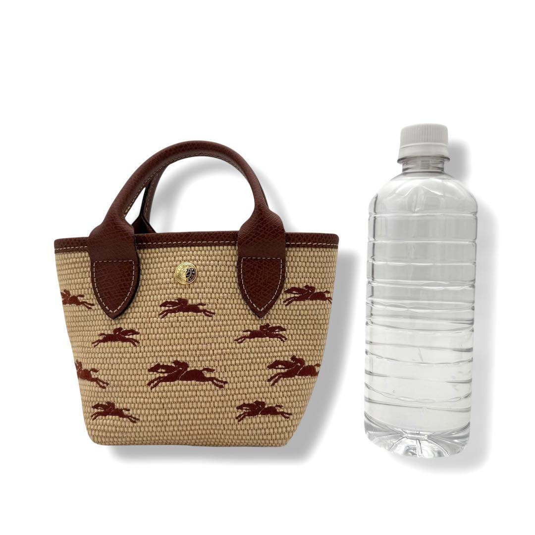 美品 ロンシャン 2way ル パニエ プリアージュ ストロー エフェクト XS