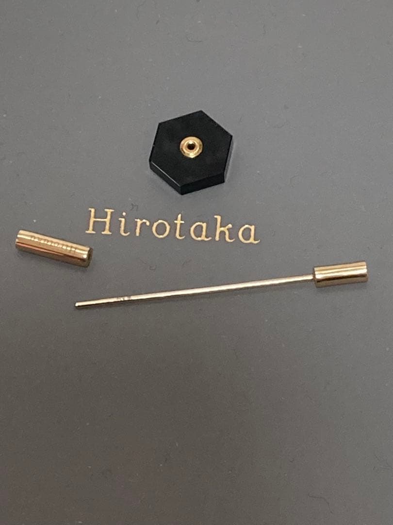 美品　hirotaka ヒロタカ　ショートスピア　ピアス / オニキス　k10