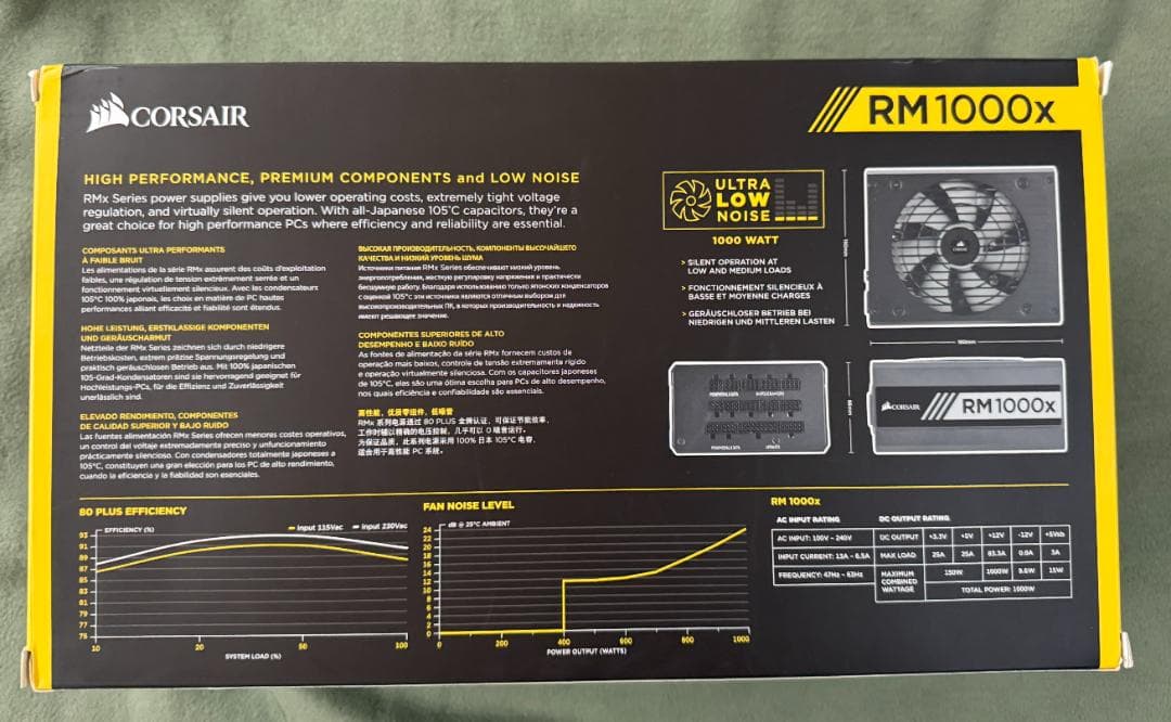 Corsair ATX電源 RM1000x 1000W 80 PLUS Gold