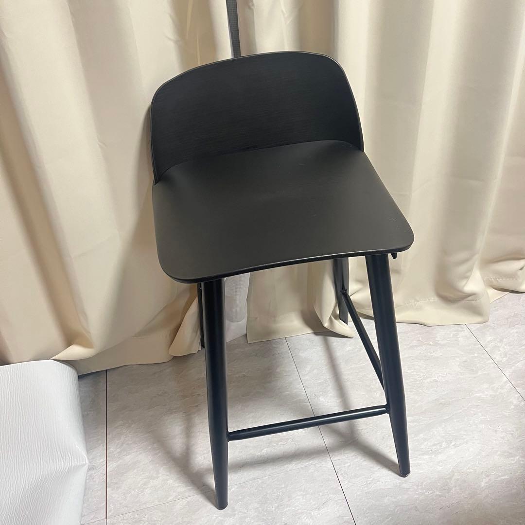 カウンター チェア グレイ 座高60cm 北欧 シンプル デザイン エレガント