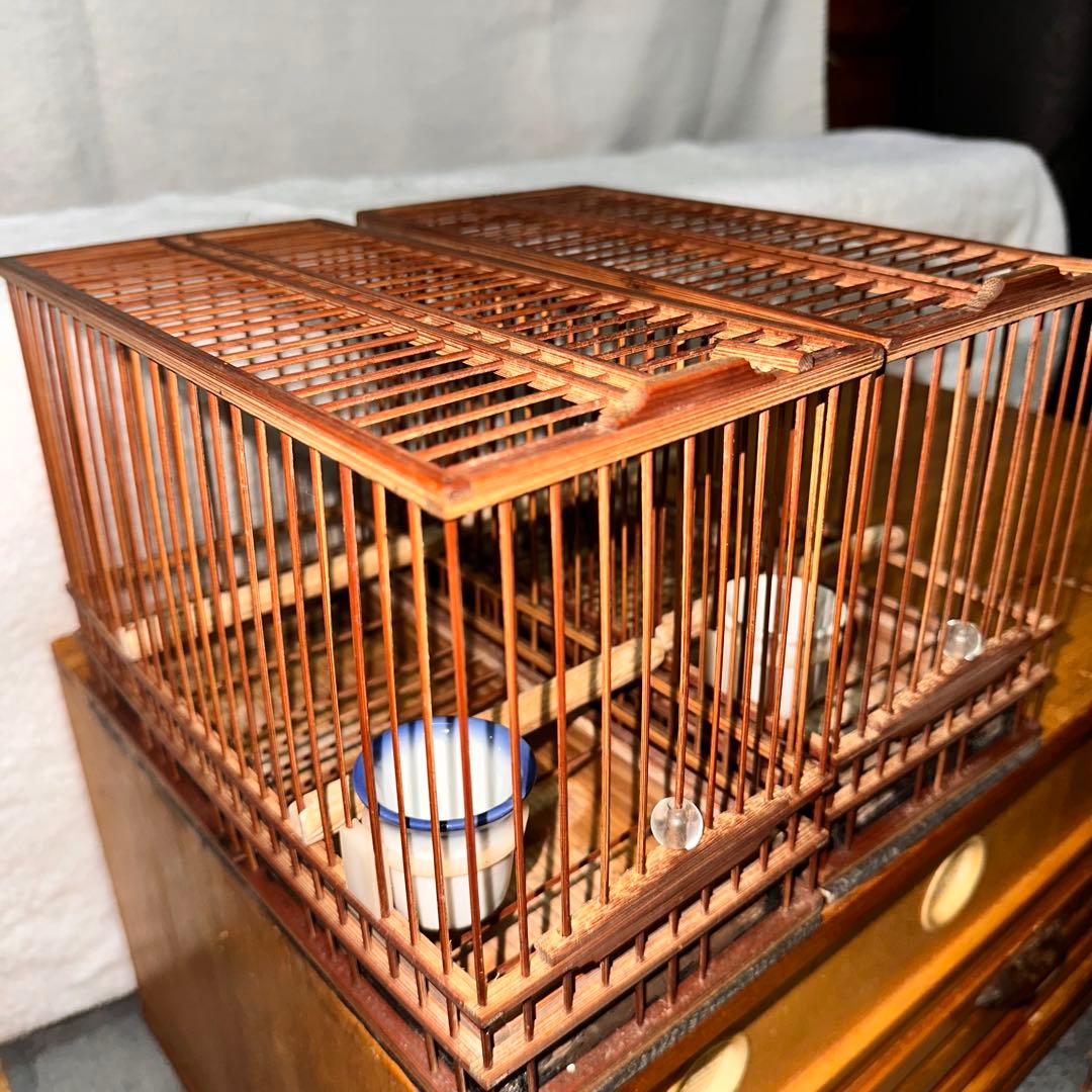 手作りメジロ籠4カゴ&手作りメジロ寝かせ箱のセット‼️