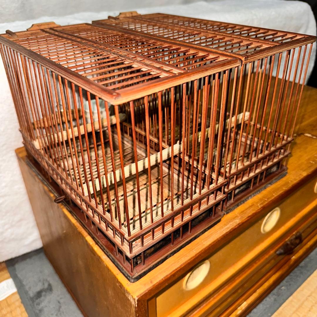 手作りメジロ籠4カゴ&手作りメジロ寝かせ箱のセット‼️