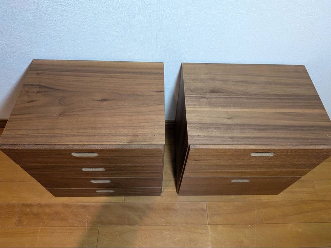 ■送料込■無印良品 スタッキングチェスト ウォールナット 引出し 収納 木製棚