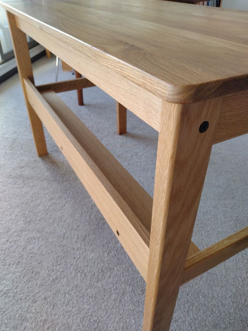 【totoro】MUJI/無印良品 オーク無垢材デスク110cm引出足元棚