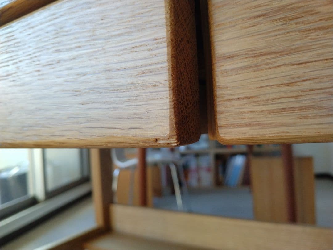 【totoro】MUJI/無印良品 オーク無垢材デスク110cm引出足元棚