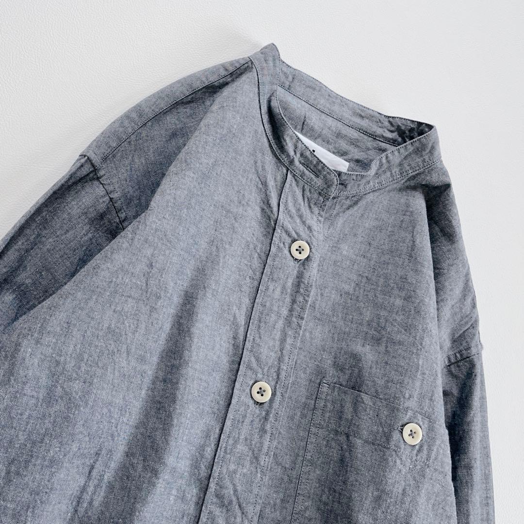 24年モデル✨MHL. バンドカラー　シャツ　コットン　長袖