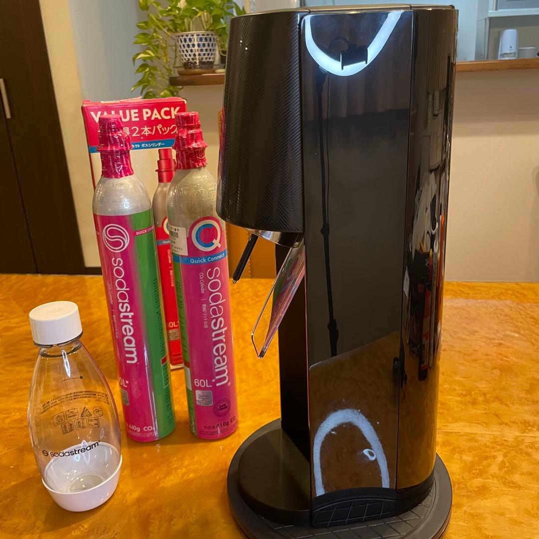 Sodastream E-TERRA ガスシリンダー2本　未使用1Lボトル付き