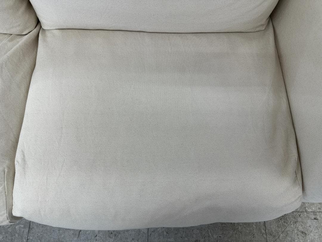 無印良品　2人掛けソファ　フェザーポケットコイル　ホワイト