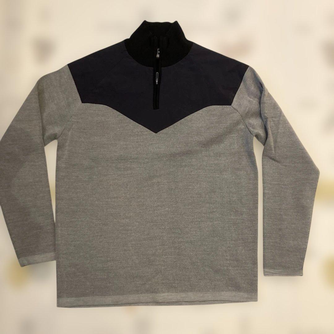 DESCENTE カッティングデザイン ジップスタンド セーター L