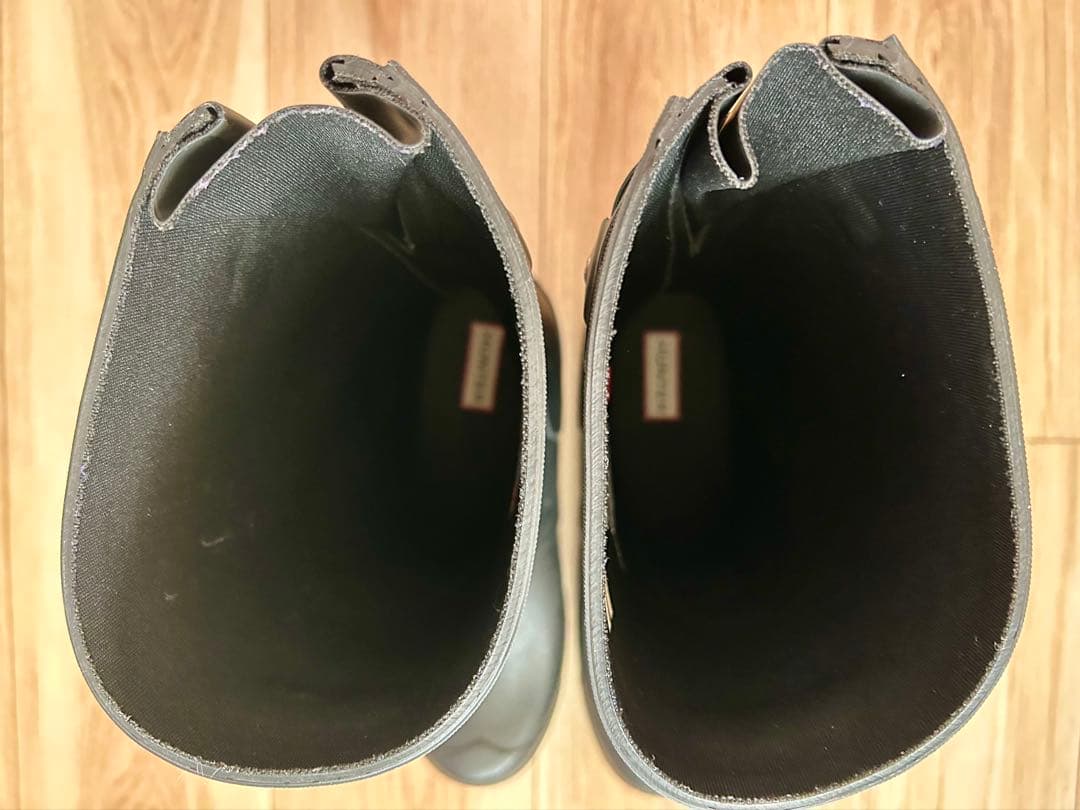 HUNTER ブラック ショートレインブーツ UK6 25cm