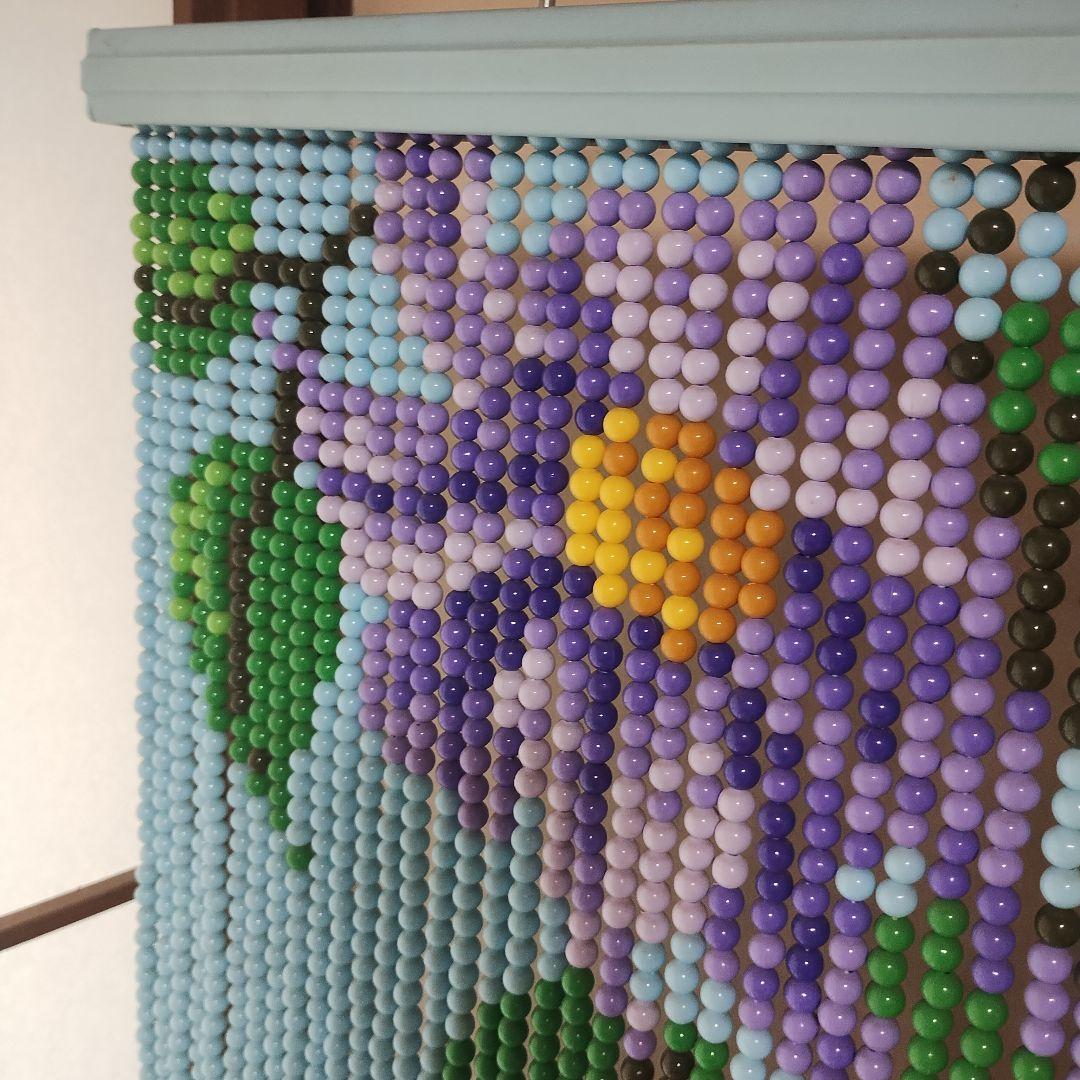 昭和レトロ 玉暖簾 ビーズのれん カーテン カフェ スキルスクリーン　花