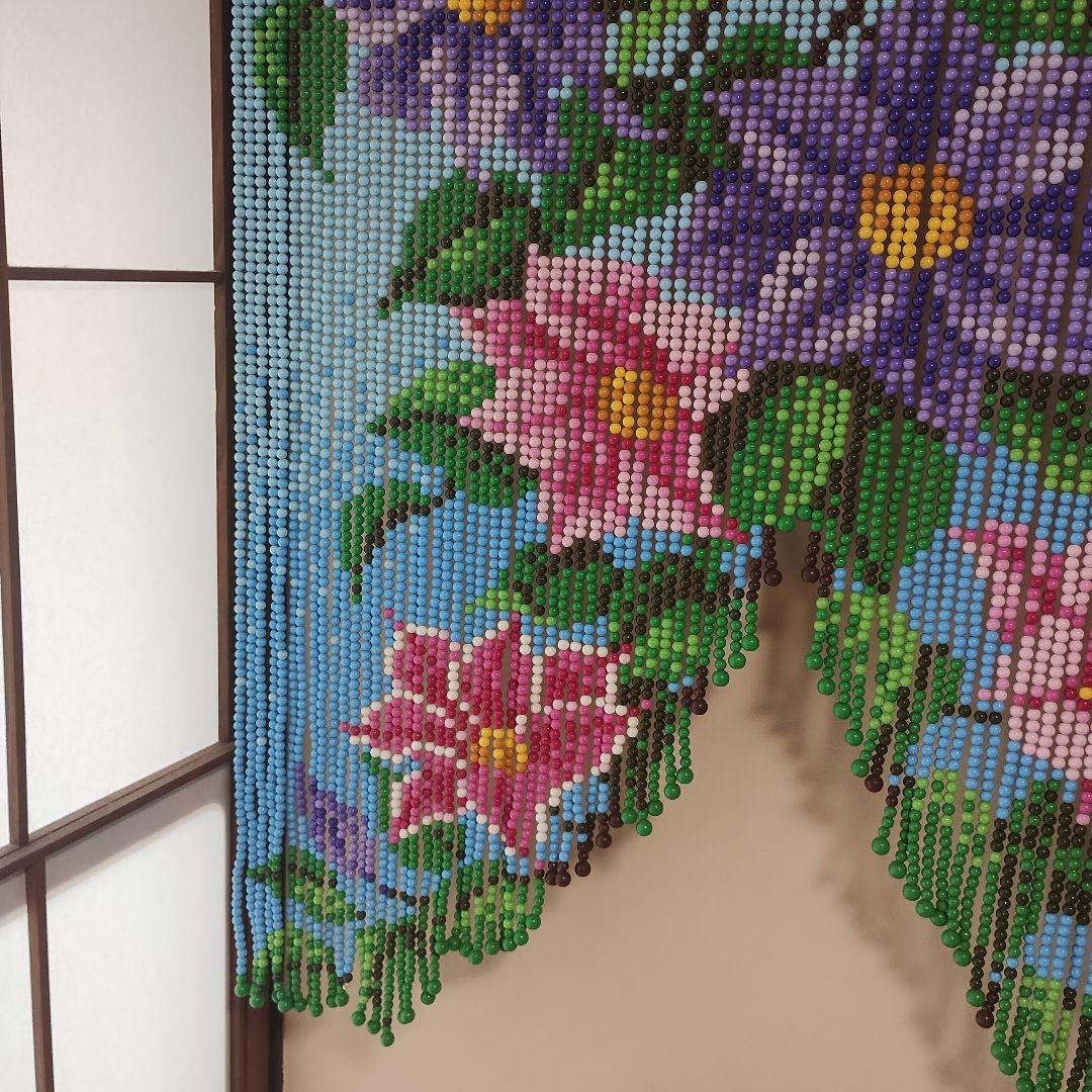 昭和レトロ 玉暖簾 ビーズのれん カーテン カフェ スキルスクリーン　花