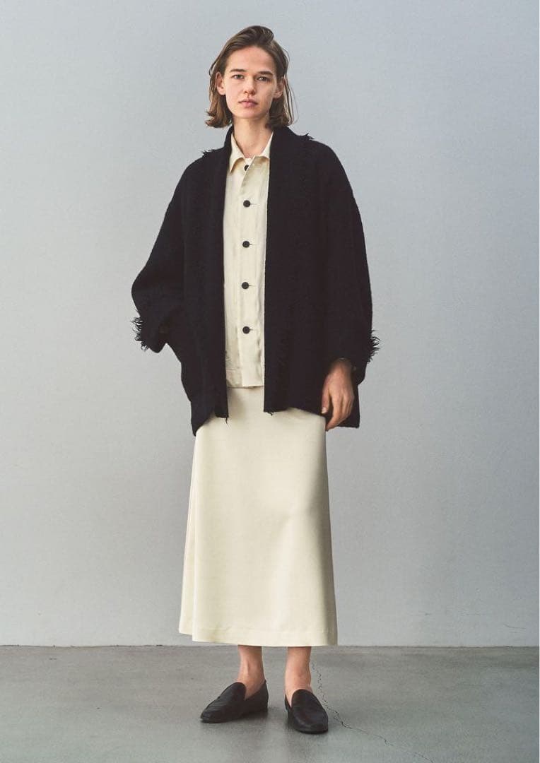 YLÈVEイレーヴ ツイードカラーショールガウンコート