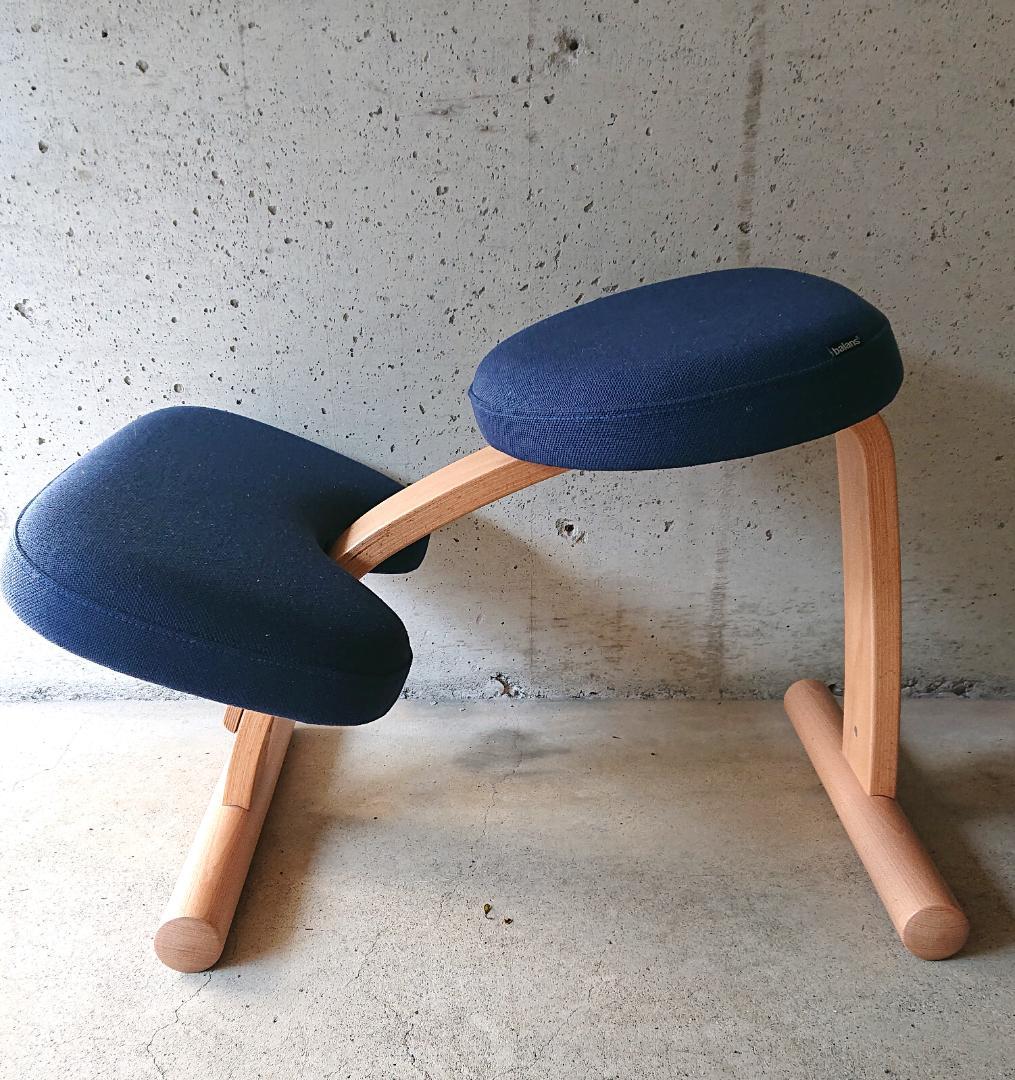 【美品】サカモトハウス バランスチェアイージー　ブルー(ショートフレーム)①