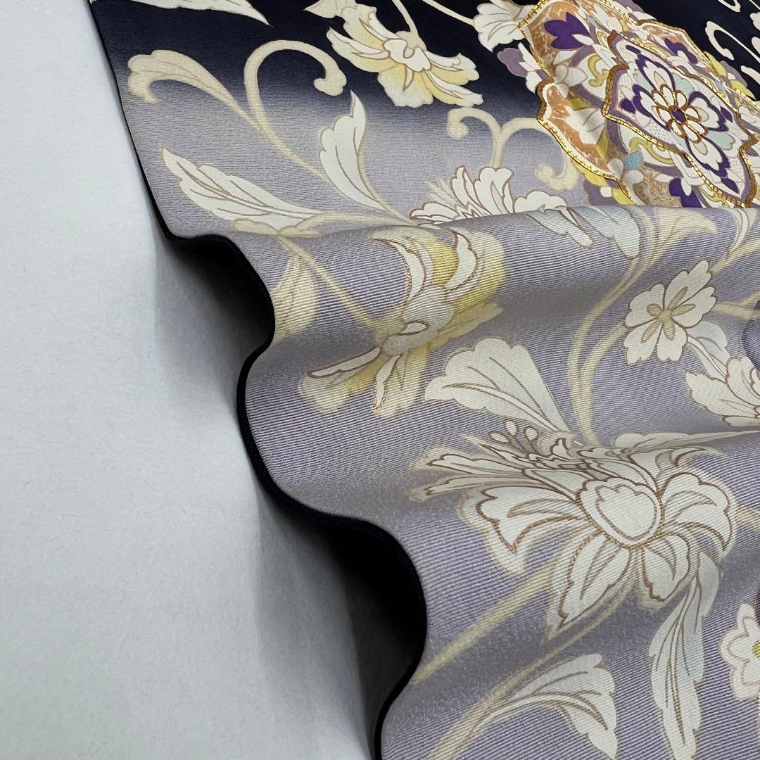 ボ*す様 裄68 正絹　袷　訪問着　アラベスク　難あり