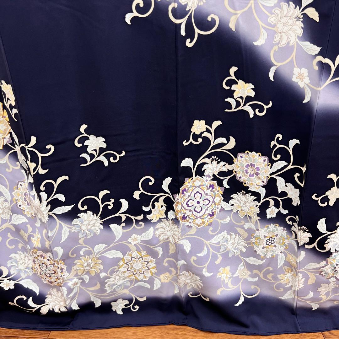 ボ*す様 裄68 正絹　袷　訪問着　アラベスク　難あり