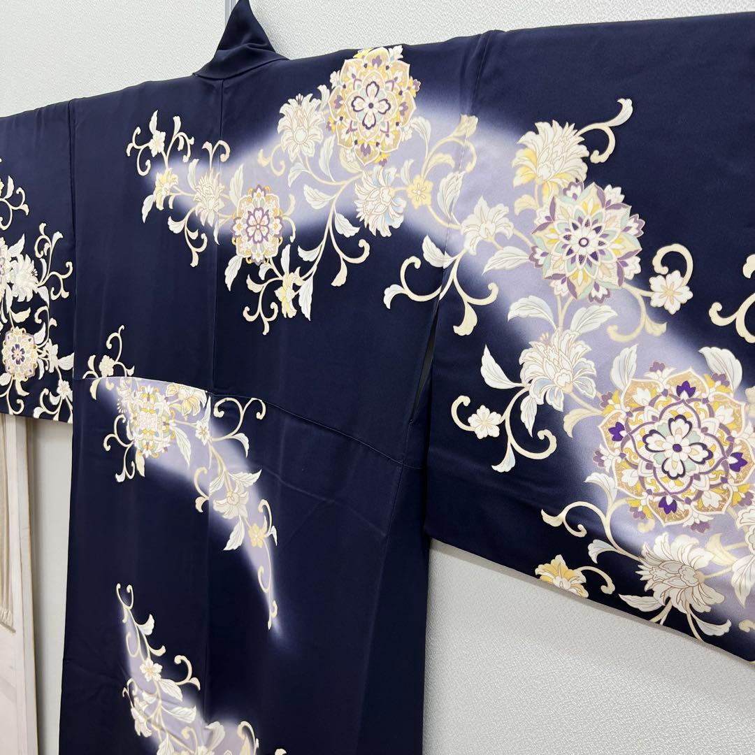 ボ*す様 裄68 正絹　袷　訪問着　アラベスク　難あり