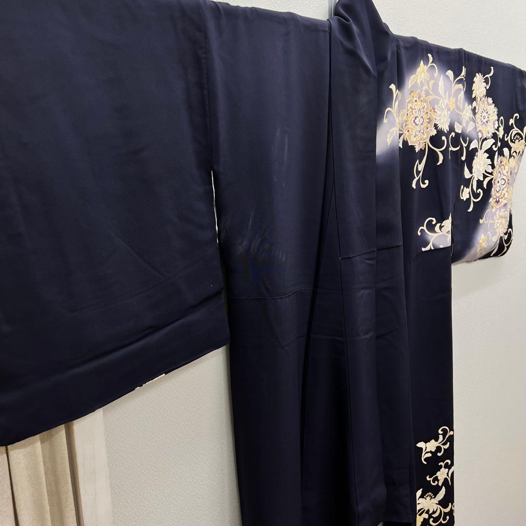 ボ*す様 裄68 正絹　袷　訪問着　アラベスク　難あり